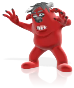 Red monster in attack pose